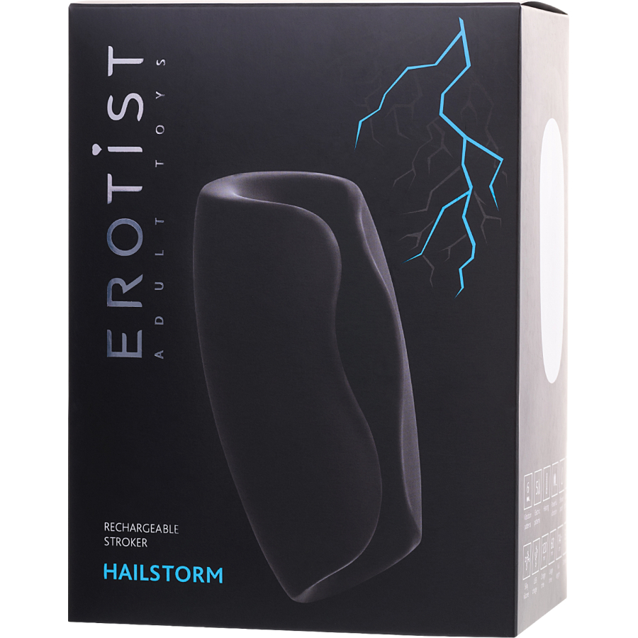 Hailstorm Masturbator, Şarj Edilebilir , Silikon, Siyah, 14,7 cm