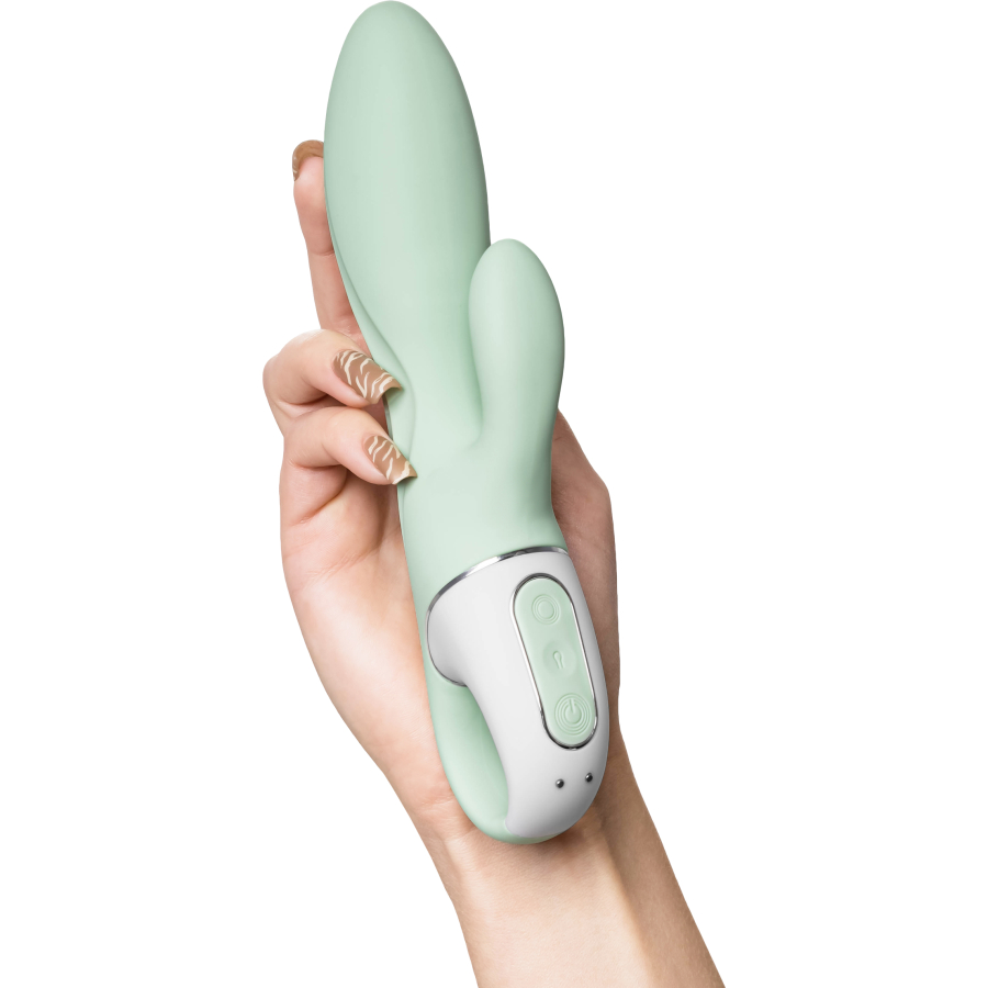 Satisfyer Air Pump Banny 5 Anal Vibratör, Silikon, yeşil, 15 cm