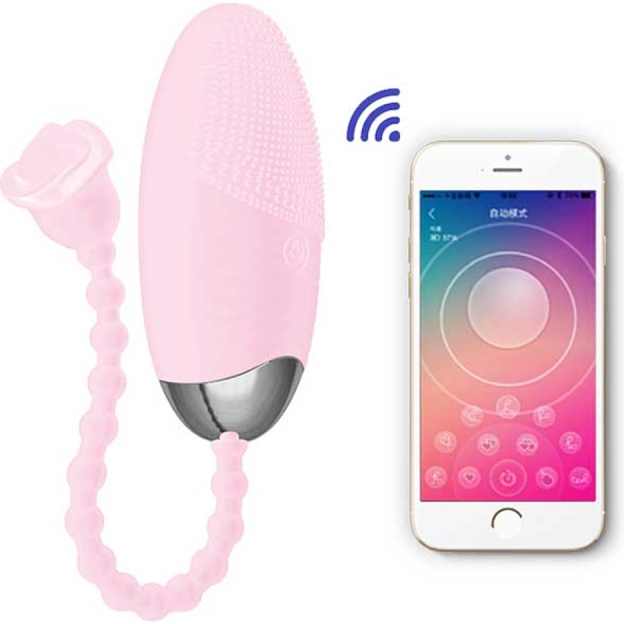 Telefon kontrollü yumurta vibratör pembe