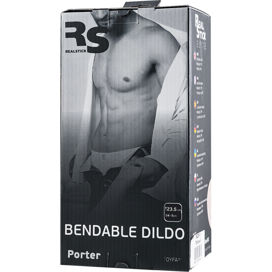 RealStick Elite Porter gerçekçi Yapay penis, TPR, çıplak, 23,5 cm