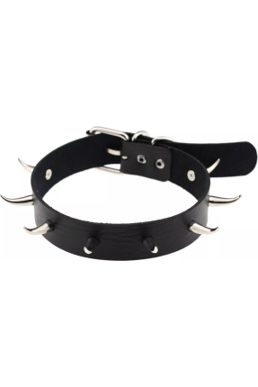 Gotik punk diş çivili choker