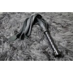 Leather Flogger 21 Fringed Knitted Handle