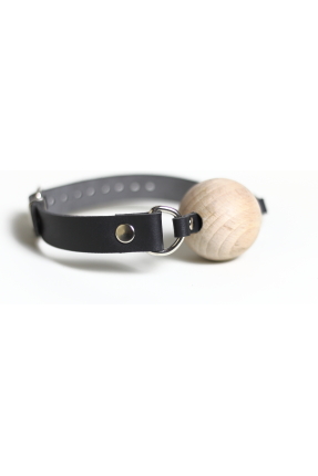 Deri Kayışlı Ahşap Ball Gag (5 cm)