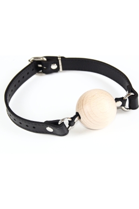 Deri Kayışlı Ahşap Ball Gag (5 cm)