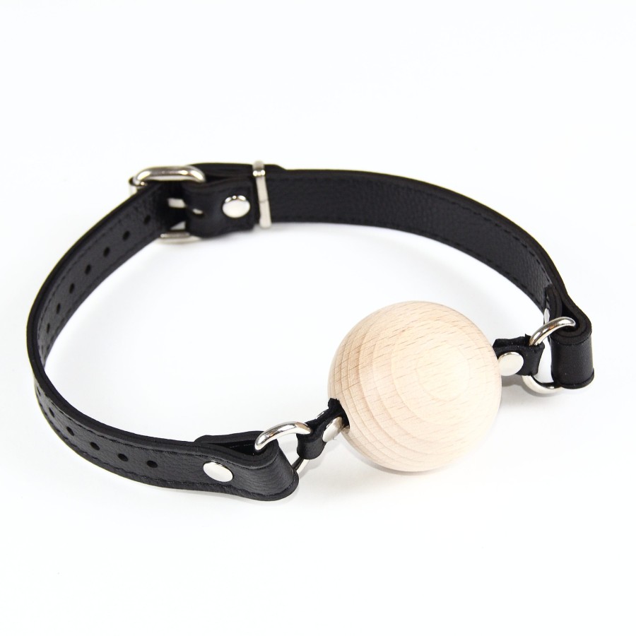 Deri Kayışlı Ahşap Ball Gag (5 cm)