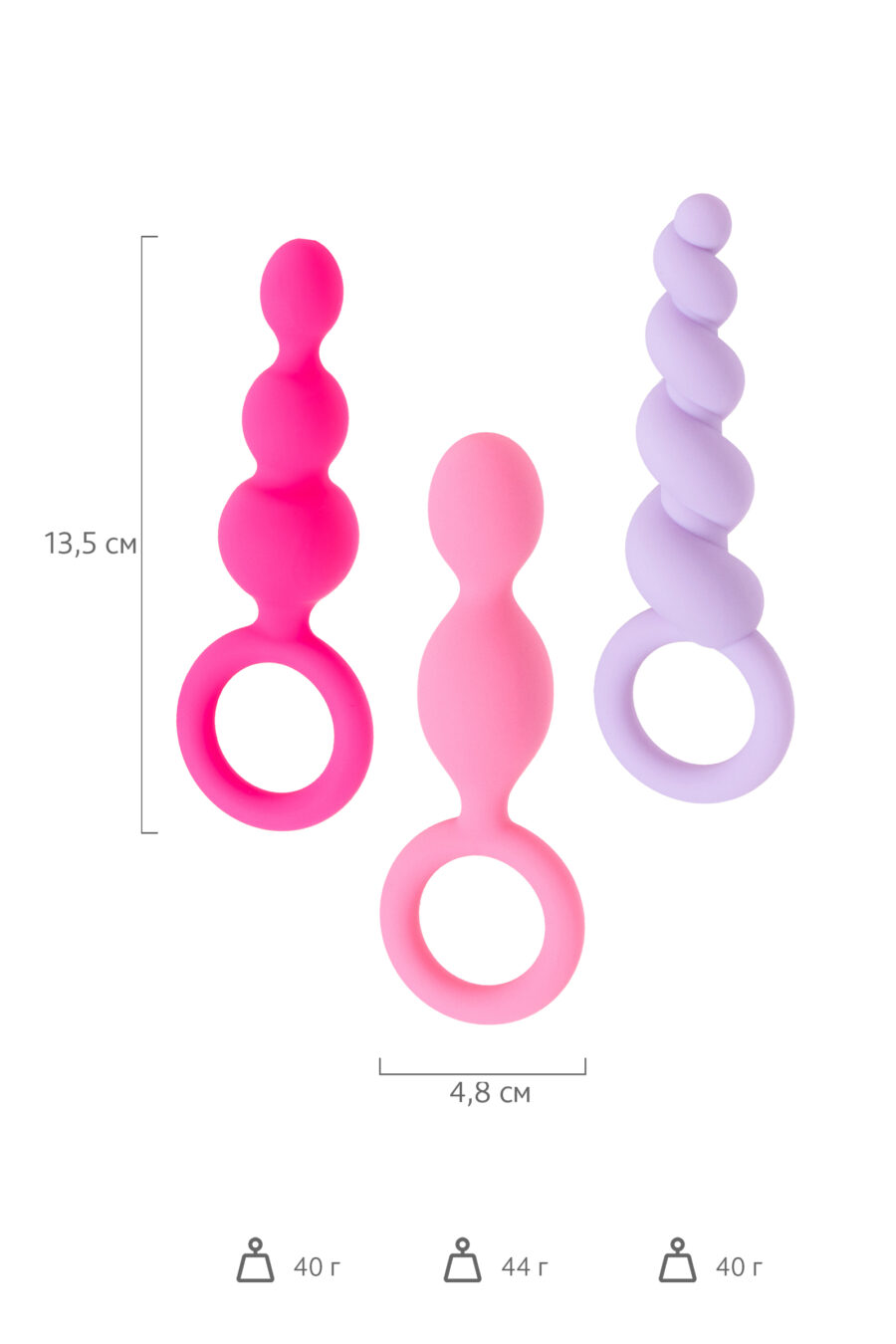 Satisfyer Booty Call (set of 3) Anal Plug Seti, silikon, çeşitli, 13,5 cm