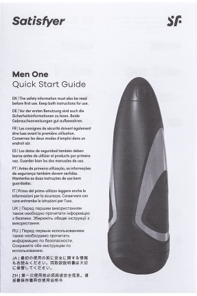 Satisfyer Men One Masturbator gerçekçi Olmayan Tatmin Edici Erkekler, silikon, siyah, 25,5 cm