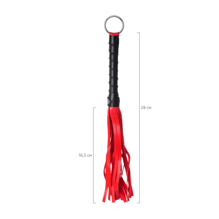 BDSM Whip PU leather, red, 28 cm