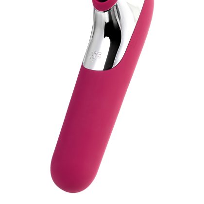 Satisfyer Dual Love Pink Vakum Klitoral Uyarıcı Vibratör, Silikon, Kırmızı, 16 cm