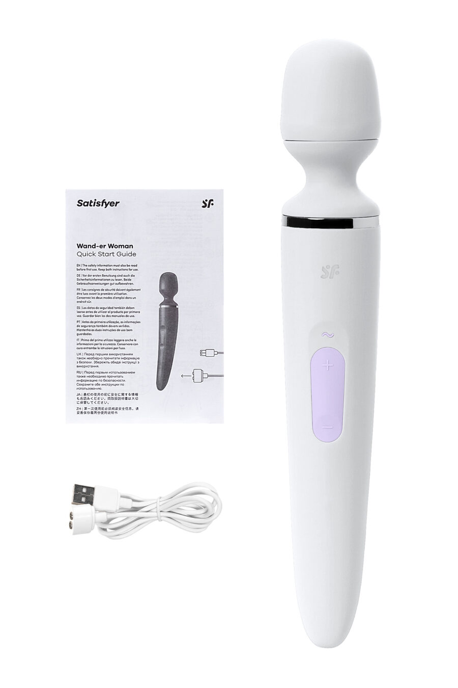 Satisfyer Wand-er Woman Vibratör, ABS plastik, beyaz, 34 cm