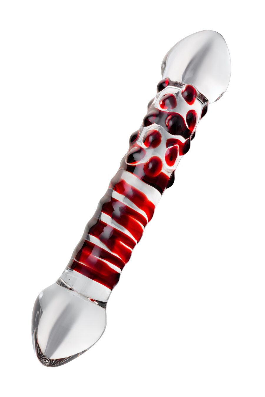 Sexus Glass Çift Taraflı Cam Dildo , Şeffaf, 21 cm