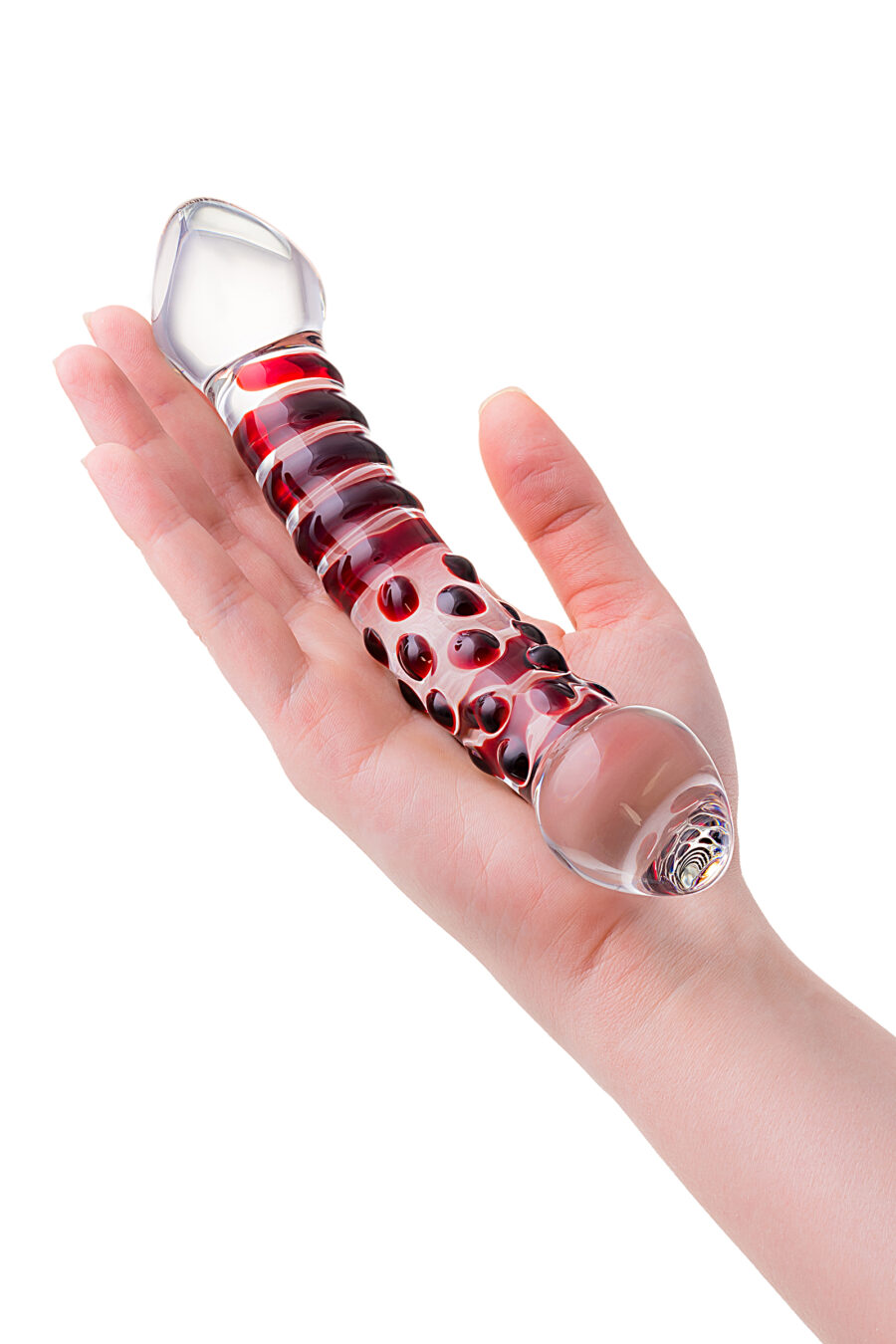 Sexus Glass Çift Taraflı Cam Dildo , Şeffaf, 21 cm