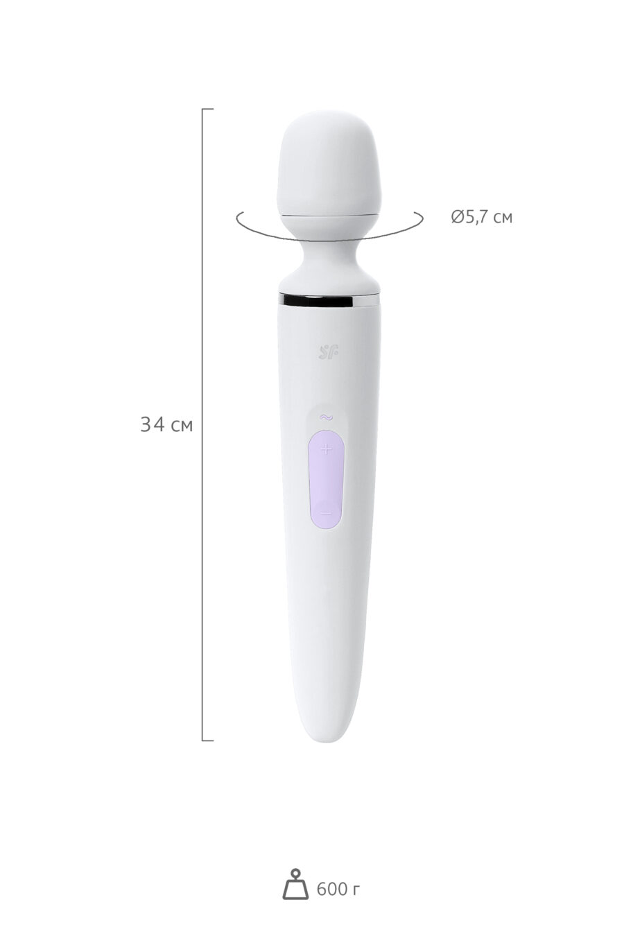 Satisfyer Wand-er Woman Vibratör, ABS plastik, beyaz, 34 cm