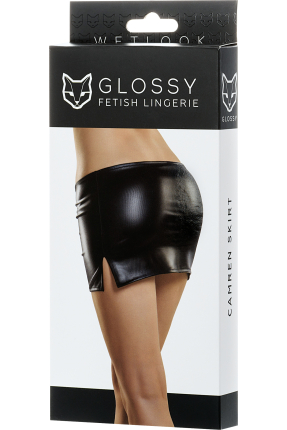 Glossy CAMREN Deri Mini Etek