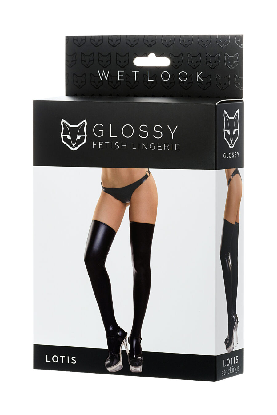 Glossy LOTİS Wetlook Jartiyer Çorabı