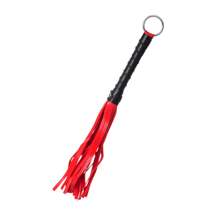 BDSM Whip PU leather, red, 28 cm