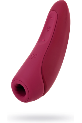 Satisfyer Curvy 1 Connect App Vakum Dalgası Klitoris Vibratörü, silikon, kırmızı, 14,3 cm
