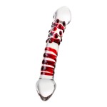 Sexus Glass Çift Taraflı Cam Dildo , Şeffaf, 21 cm