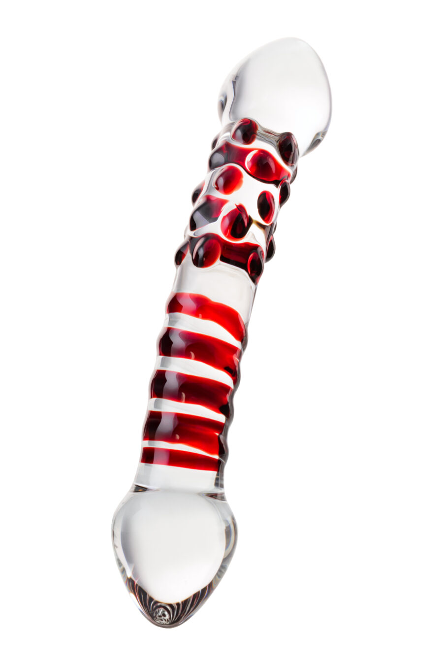 Sexus Glass Çift Taraflı Cam Dildo , Şeffaf, 21 cm