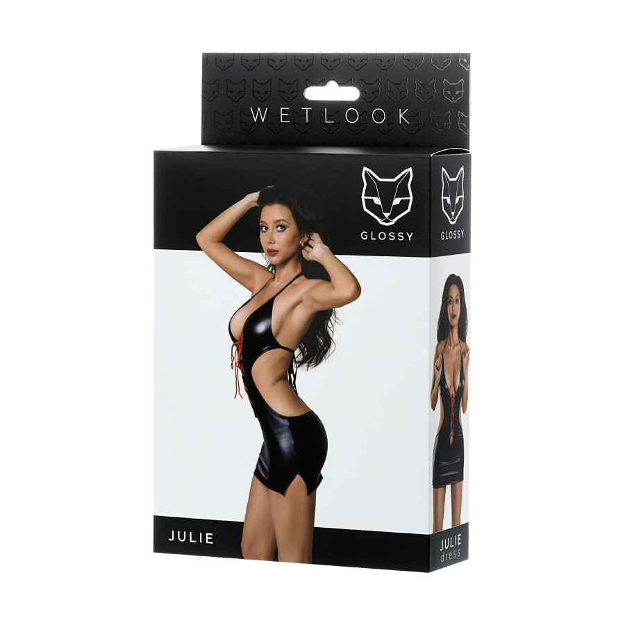 Glossy JULIE Lace-Up Wetlook Dress