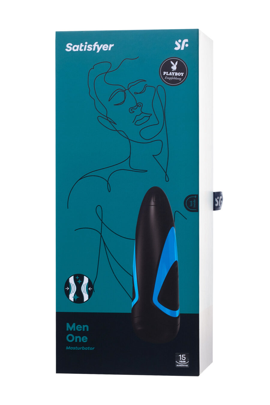 Satisfyer Men One Masturbator gerçekçi Olmayan Tatmin Edici Erkekler, silikon, siyah, 25,5 cm