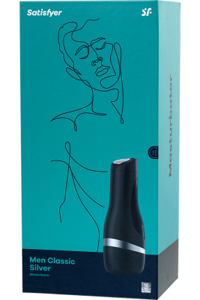Satisfyer Men Classic Masturbator gerçekçi Olmayan, TPE, gümüş, 25,4 cm