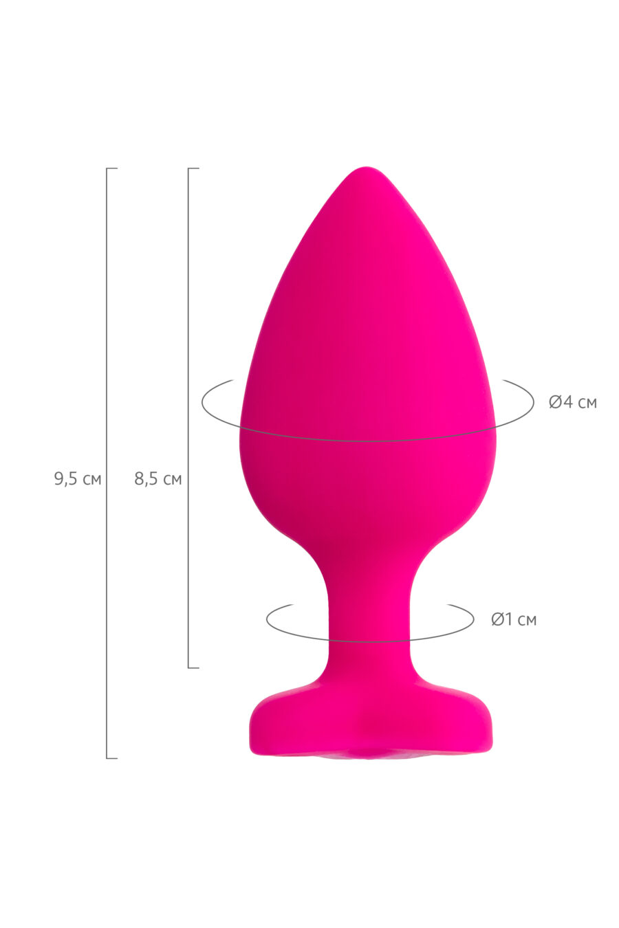 ToDo by Toyfa Diamond Heart Anal Plug, silikon, pembe, 9,5 cm, Ø 4 cm