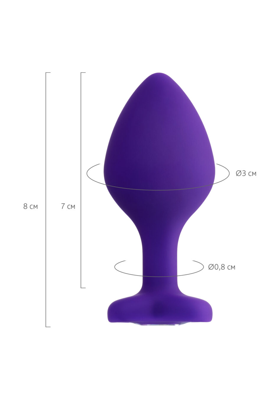 Diamond Heart Anal Plug, 8 cm