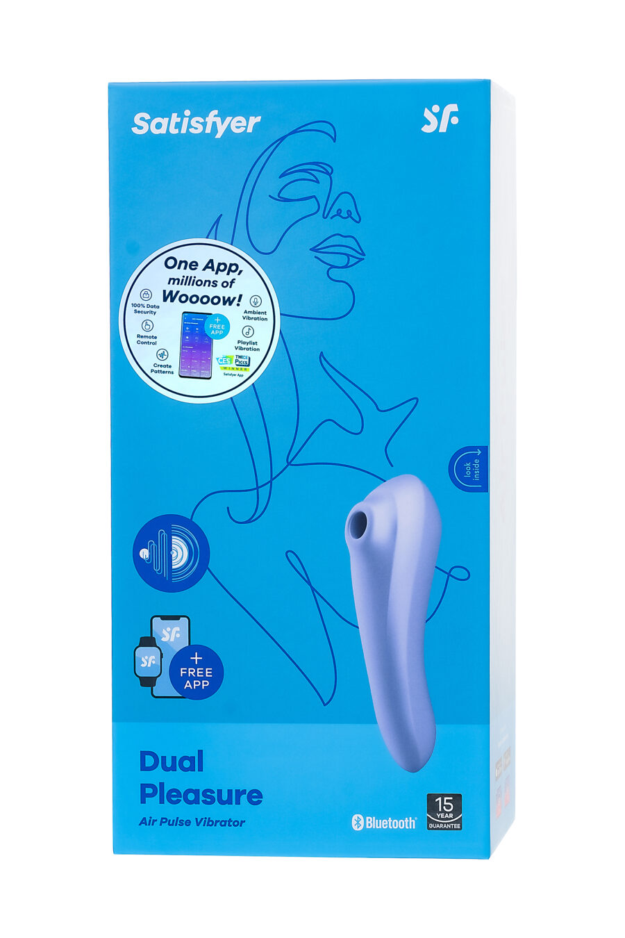 Satisfyer Dual Pleasure Vakum Dalgası Klitoral Vibratör, silikon, mor, 17.9 cm