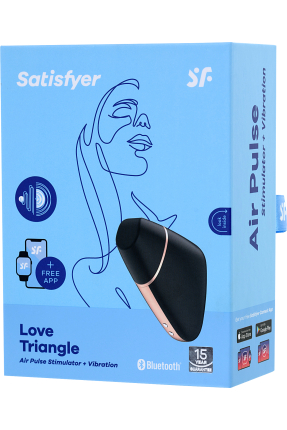 Satisfyer Love Triangle Vakum Dalgası Klitoral Stimülatör, Silikon, Siyah, 8,8 cm