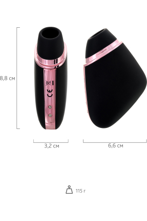 Satisfyer Love Triangle Vakum Dalgası Klitoral Stimülatör, Silikon, Siyah, 8,8 cm