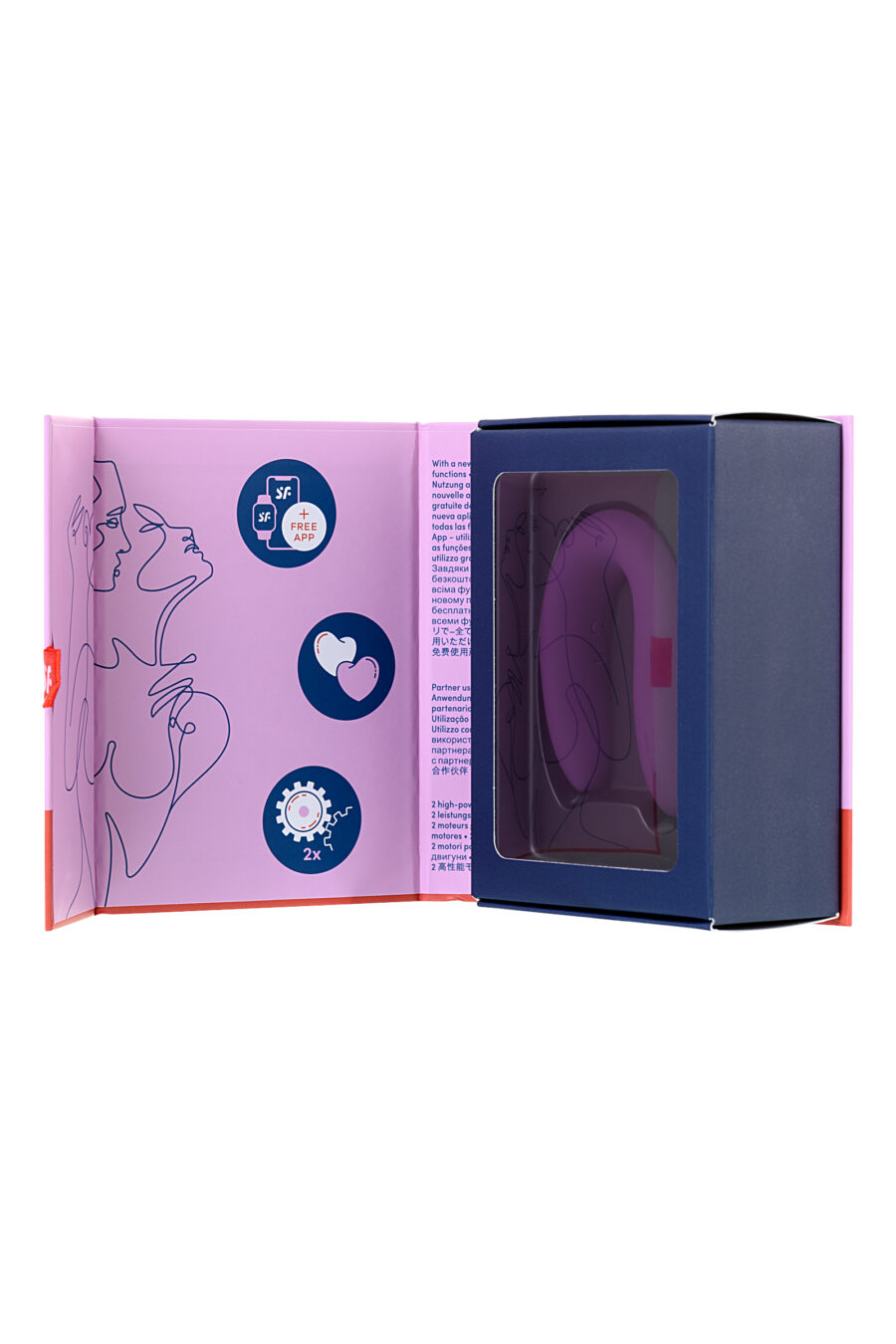 Satisfyer Double Joy Connect App Violet Çiftler İçin Vibratör, silikon, mor, 18 cm