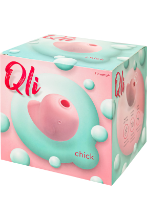 Qli by Flovetta Vakum dalgası klitoral uyarıcı Chick, silikon, pembe, 6,1 cm