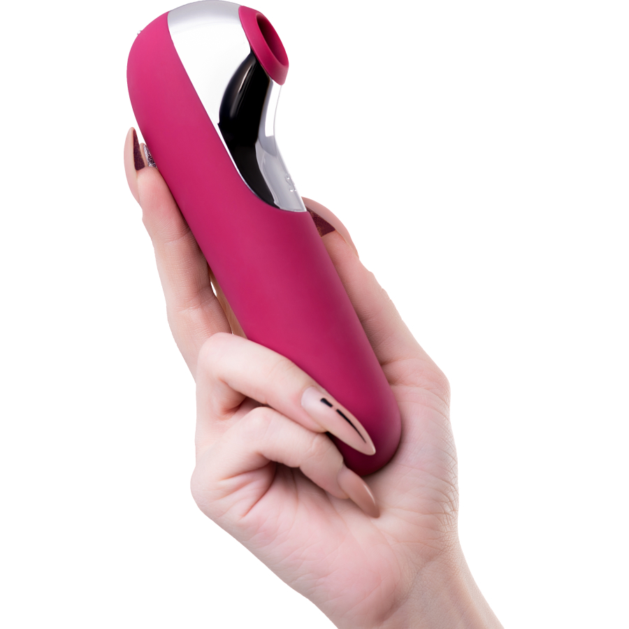 Satisfyer dual love pink vakum klitoral uyarıcı vibratör, silikon, kırmızı, 16 cm