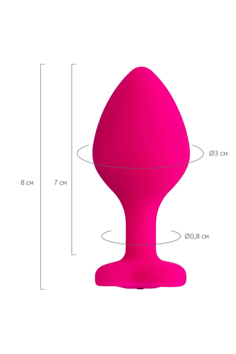 Diamond Heart Anal Plug, 8 cm