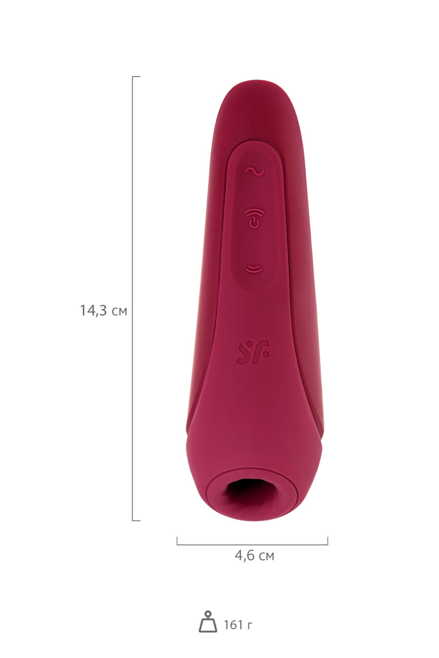 Satisfyer Curvy 1 Connect App Vakum Dalgası Klitoris Vibratörü, silikon, kırmızı, 14,3 cm