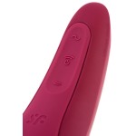 Satisfyer Curvy 1 Connect App Vakum Dalgası Klitoris Vibratörü, silikon, kırmızı, 14,3 cm