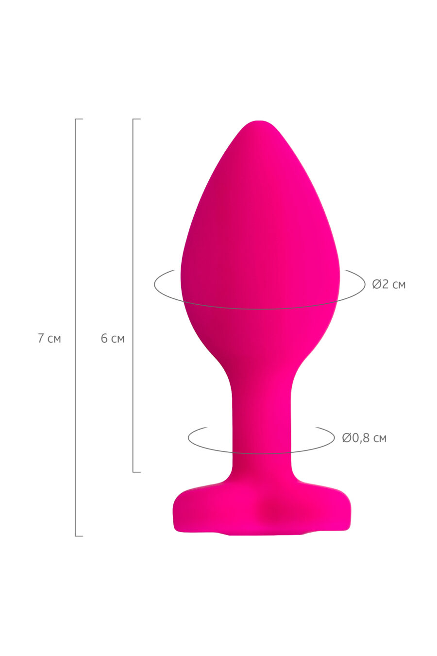 ToDo by Toyfa Diamond Heart Anal Plug, silikon, pembe, 7 cm, Ø 2 cm, 18 g