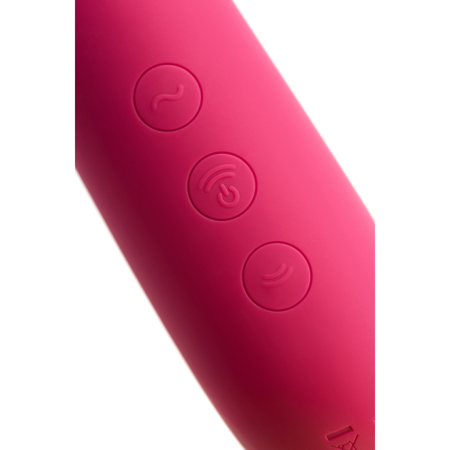 Satisfyer dual love pink vakum klitoral uyarıcı vibratör, silikon, kırmızı, 16 cm