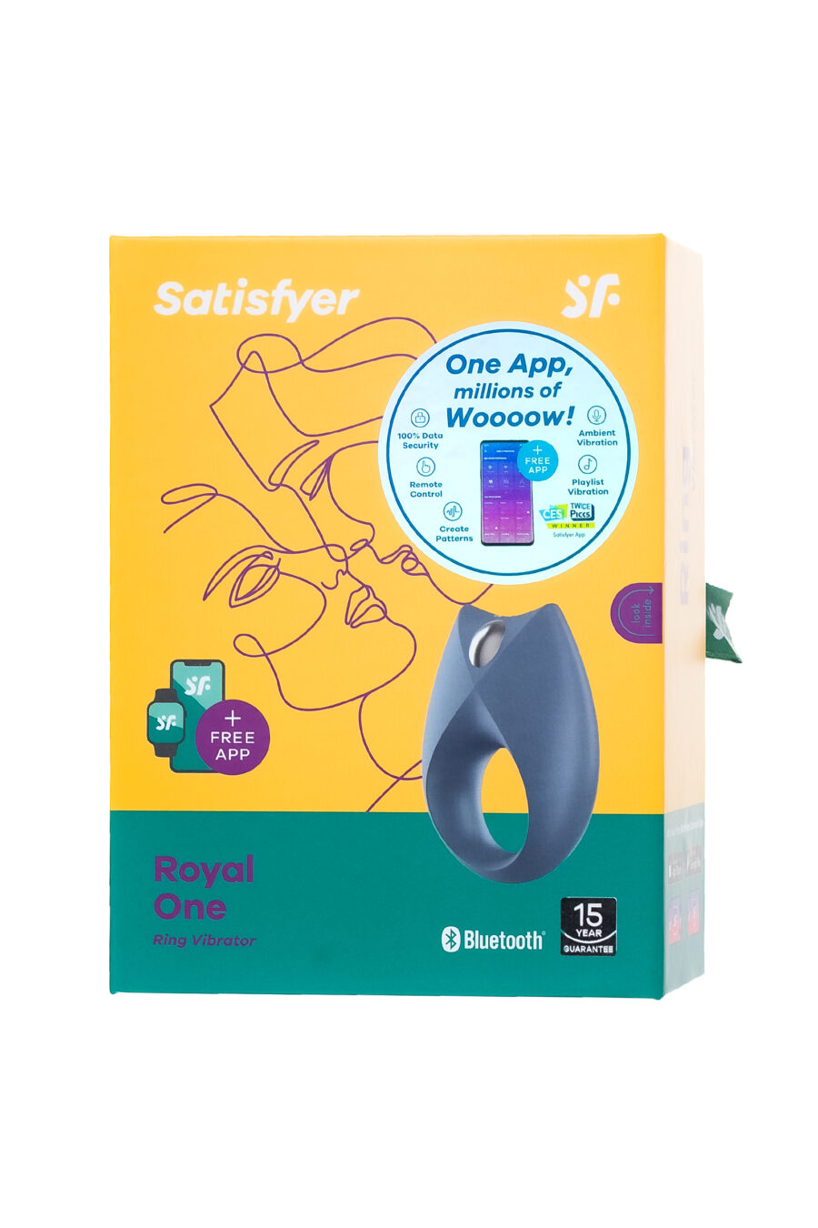 Satisfyer Royal One Blue Penis Halkası, silikon, mavi, 7,5 cm