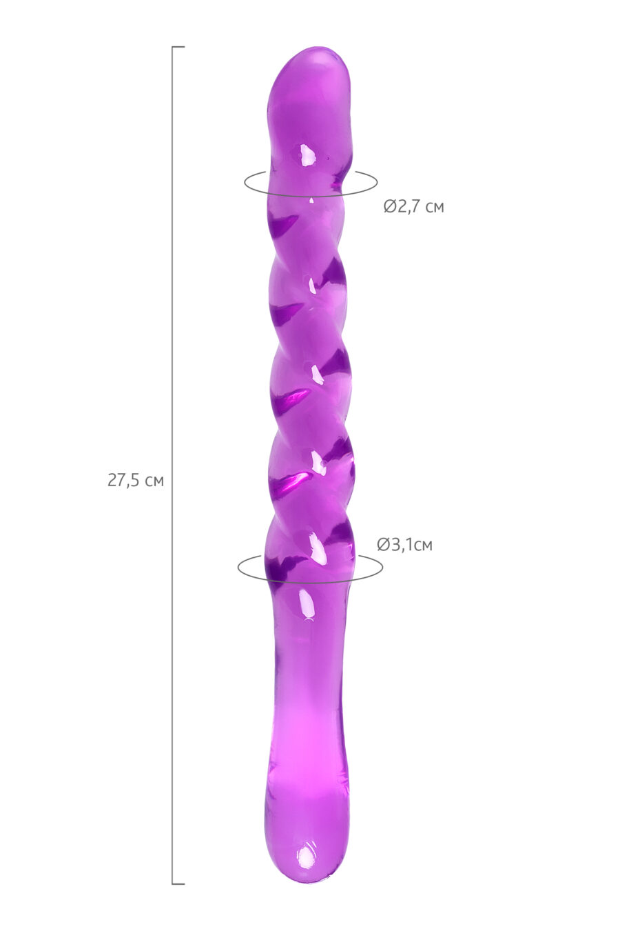 Çift taraflı Jel Dildo Tanza 27,5 cm