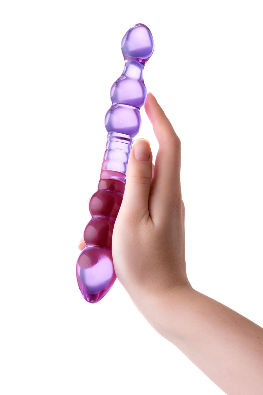 Çift taraflı cam Dildo 22,5 cm