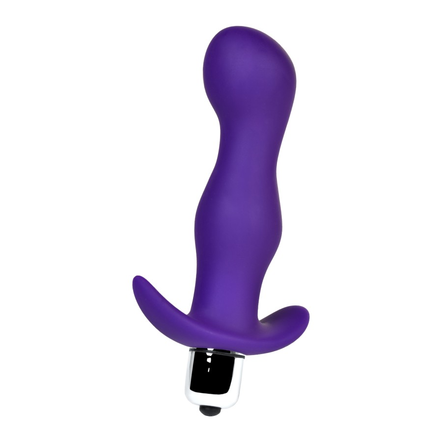 Titreşimli Anal Plug, Kamet, Silikon, Mor, 12,9 cm