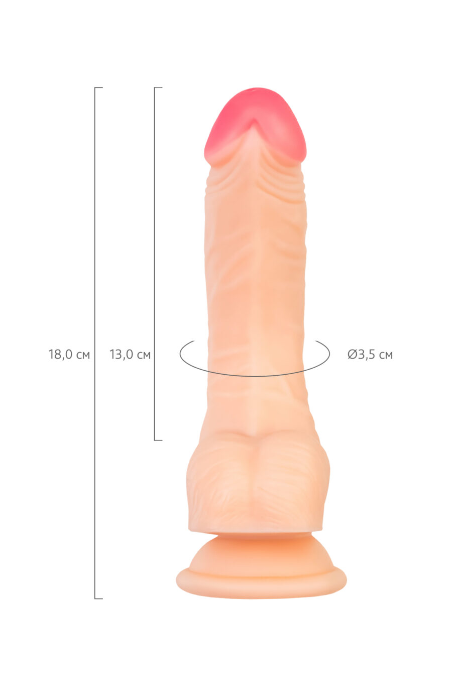 Gerçekçi Yapay Penis, PVC, 18 cm