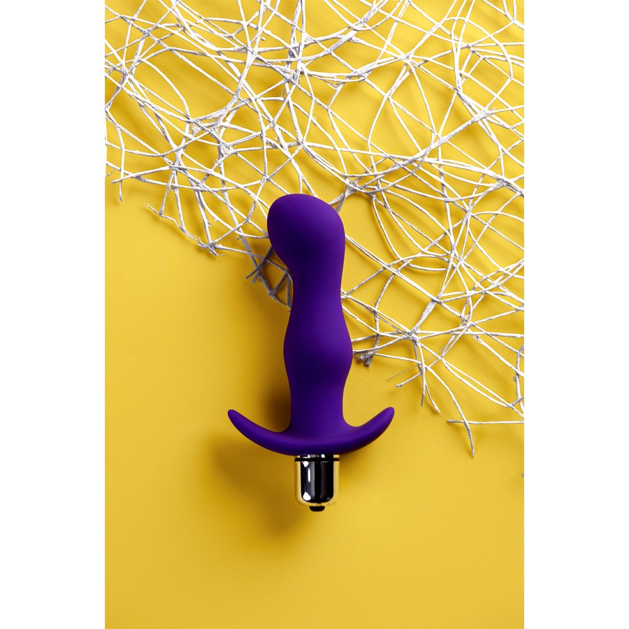 Titreşimli Anal Plug, Kamet, Silikon, Mor, 12,9 cm