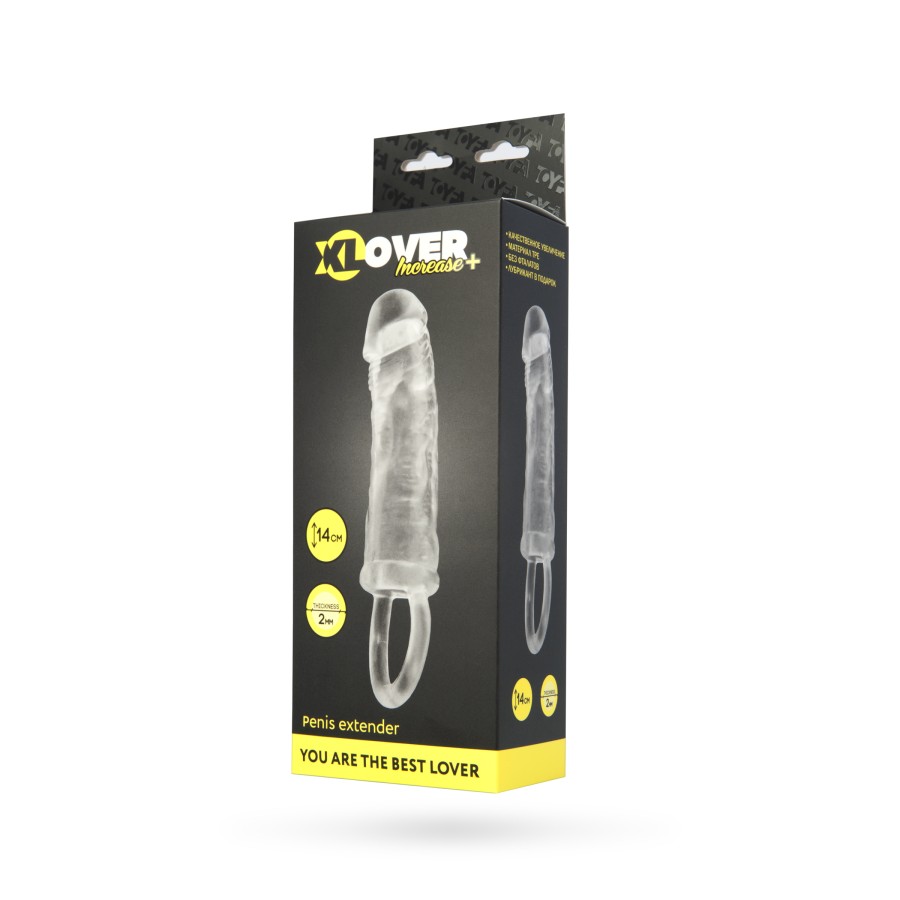 ToyFa XLover Increase+ Büyüteç başlığı, Halka ile, TPE, transparan, 14 cm