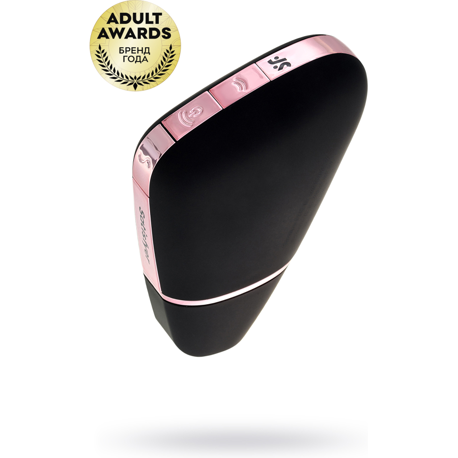 Satisfyer love triangle vakum dalgası klitoral stimülatör, silikon, siyah, 8,8 cm