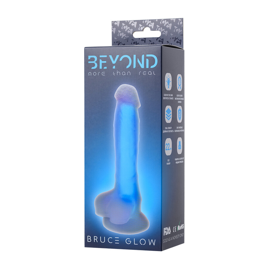 Bruce Glow Gece Parlayan Dildo, 22 cm