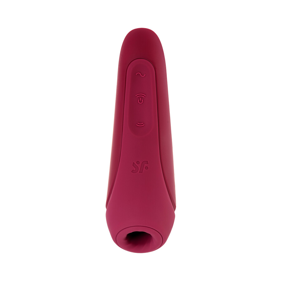 Satisfyer Curvy 1 Connect App Vakum Dalgası Klitoris Vibratörü, silikon, kırmızı, 14,3 cm