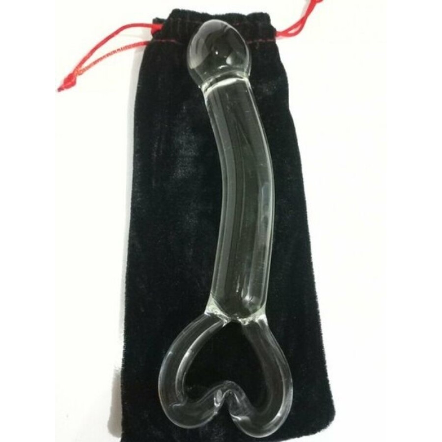 Kalp Detaylı Cam Dildo